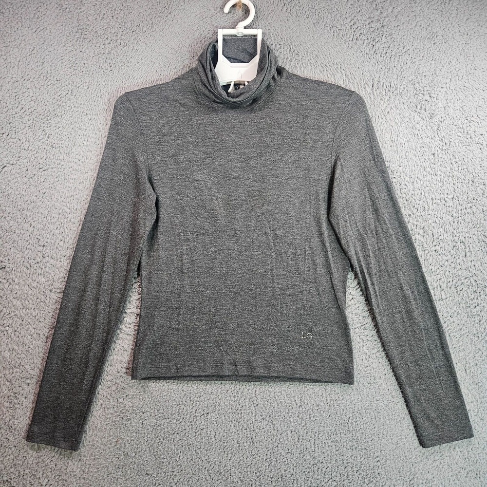 Les Copains Sweater Women Sz 40 Made In Italy Turtle Neck Long Sleeve Gray